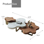 Table basse moderne élégante en bois massif en forme de nuage, lot de 3 tables gigognes