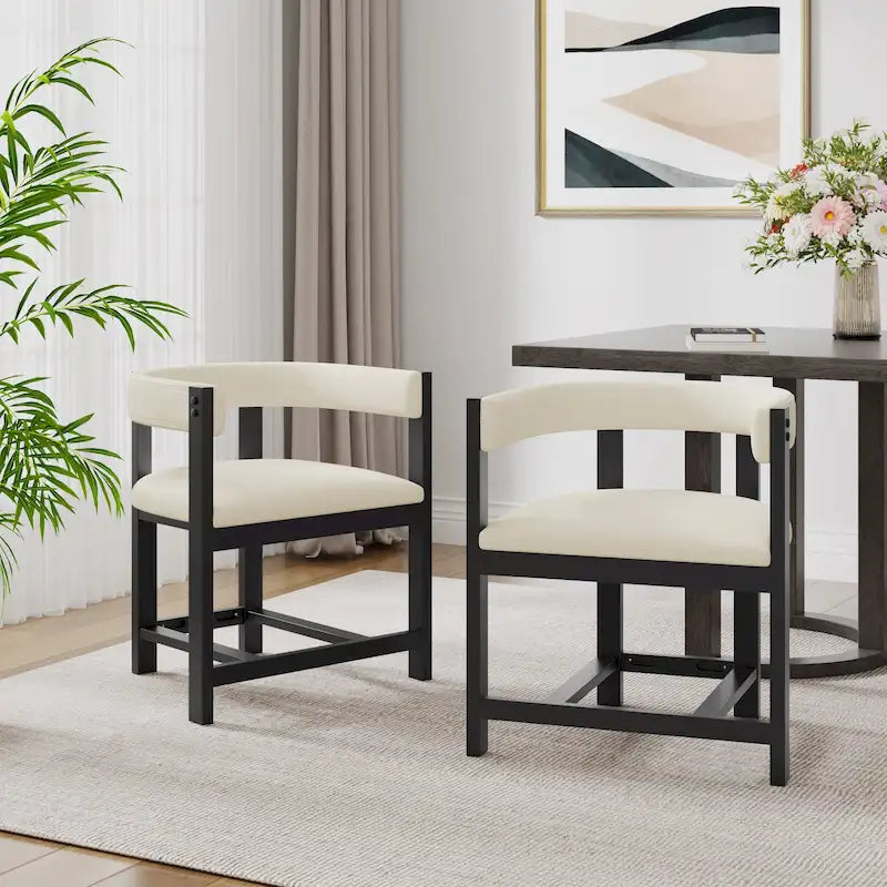 Christopher Knight Home - Lot de 2 chaises de salle à manger élégantes Bennett avec dossier incurvé