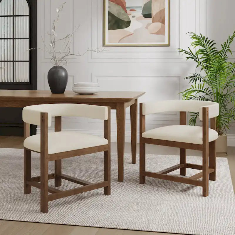 Christopher Knight Home - Lot de 2 chaises de salle à manger élégantes Bennett avec dossier incurvé