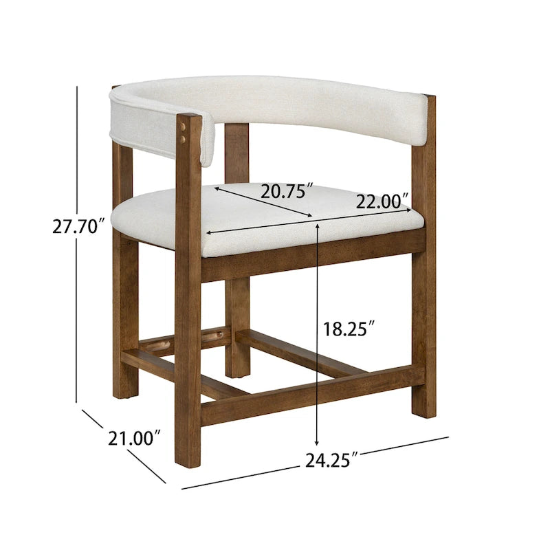 Christopher Knight Home - Lot de 2 chaises de salle à manger élégantes Bennett avec dossier incurvé