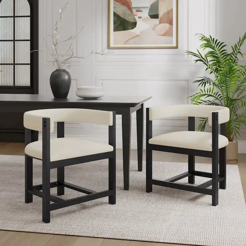 Christopher Knight Home - Lot de 2 chaises de salle à manger élégantes Bennett avec dossier incurvé