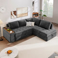 Christopher Knight Home - Canapé d'angle convertible Miranda en polyester avec rangement et plateau réversible