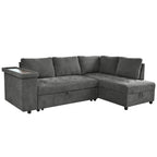 Christopher Knight Home - Canapé d'angle convertible Miranda en polyester avec rangement et plateau réversible
