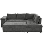 Christopher Knight Home - Canapé d'angle convertible Miranda en polyester avec rangement et plateau réversible