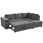 Christopher Knight Home - Canapé d'angle convertible Miranda en polyester avec rangement et plateau réversible