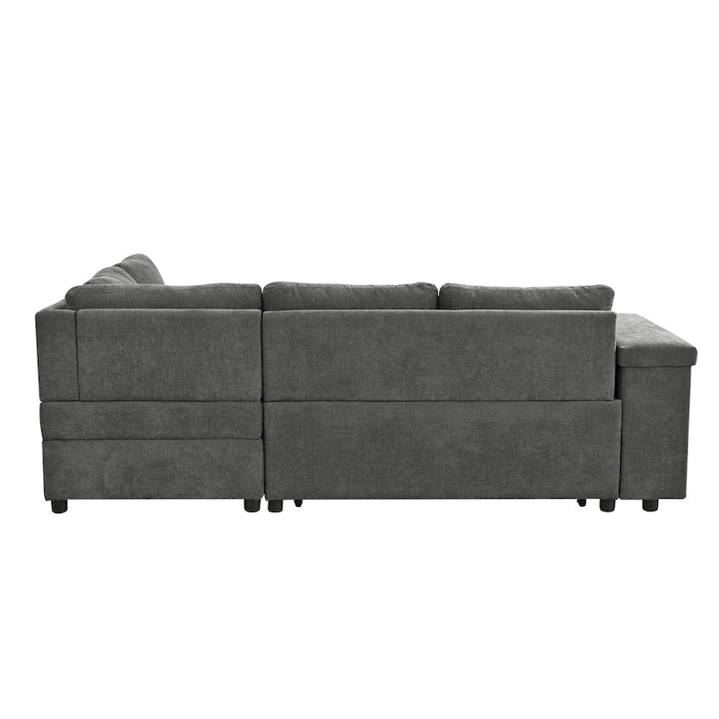 Christopher Knight Home - Canapé d'angle convertible Miranda en polyester avec rangement et plateau réversible