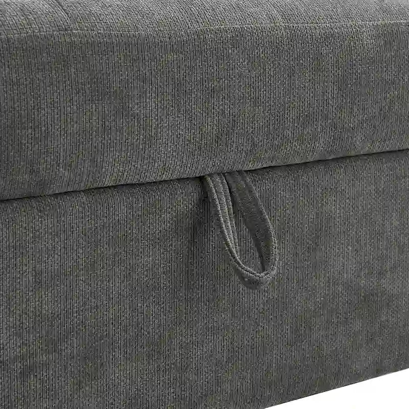 Christopher Knight Home - Canapé d'angle convertible Miranda en polyester avec rangement et plateau réversible