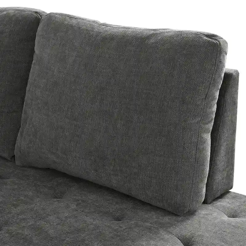 Christopher Knight Home - Canapé d'angle convertible Miranda en polyester avec rangement et plateau réversible