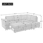 Christopher Knight Home - Canapé d'angle convertible Miranda en polyester avec rangement et plateau réversible