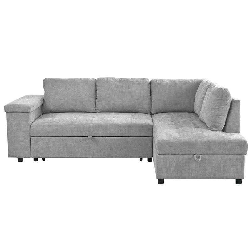 Christopher Knight Home - Canapé d'angle convertible Miranda en polyester avec rangement et plateau réversible
