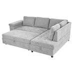 Christopher Knight Home - Canapé d'angle convertible Miranda en polyester avec rangement et plateau réversible