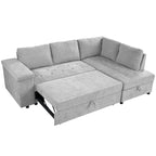 Christopher Knight Home - Canapé d'angle convertible Miranda en polyester avec rangement et plateau réversible