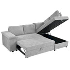 Christopher Knight Home - Canapé d'angle convertible Miranda en polyester avec rangement et plateau réversible