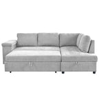Christopher Knight Home - Canapé d'angle convertible Miranda en polyester avec rangement et plateau réversible