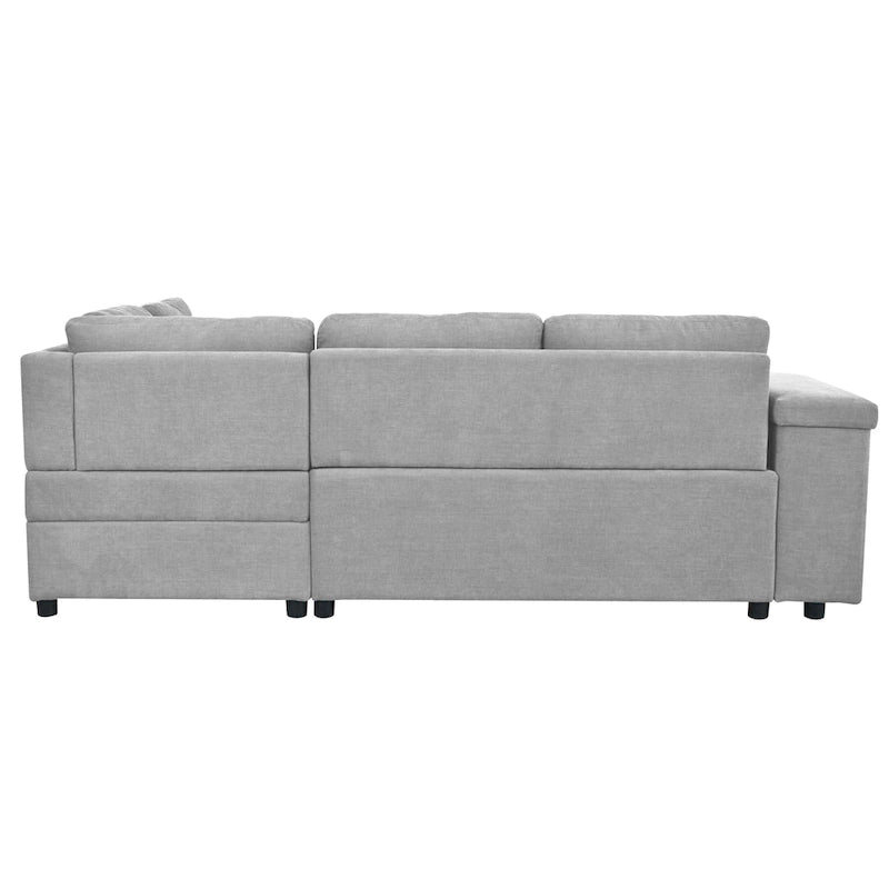 Christopher Knight Home - Canapé d'angle convertible Miranda en polyester avec rangement et plateau réversible