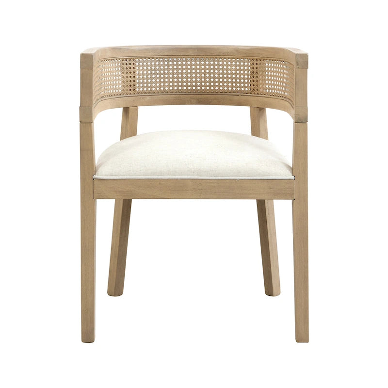 Chaises de salle à manger Halea Farmhouse en bois d'hévéa avec dossier en cannage (lot de 2) par Christopher Knight Home