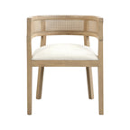 Chaises de salle à manger Halea Farmhouse en bois d'hévéa avec dossier en cannage (lot de 2) par Christopher Knight Home