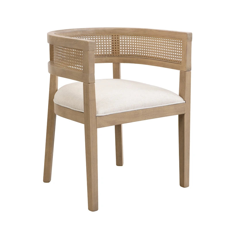 Chaises de salle à manger Halea Farmhouse en bois d'hévéa avec dossier en cannage (lot de 2) par Christopher Knight Home