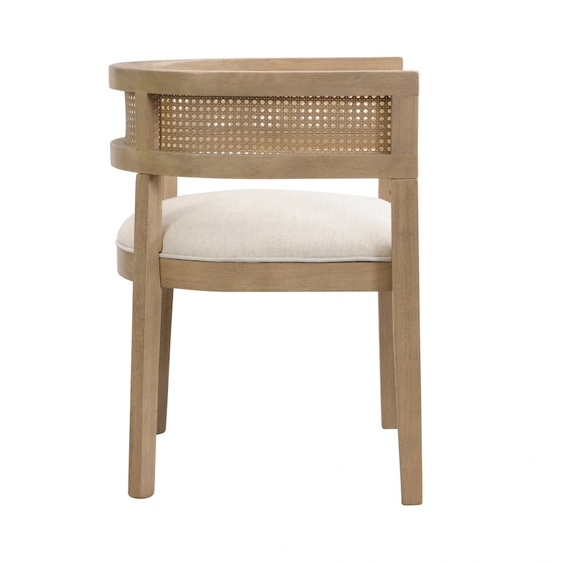 Chaises de salle à manger Halea Farmhouse en bois d'hévéa avec dossier en cannage (lot de 2) par Christopher Knight Home