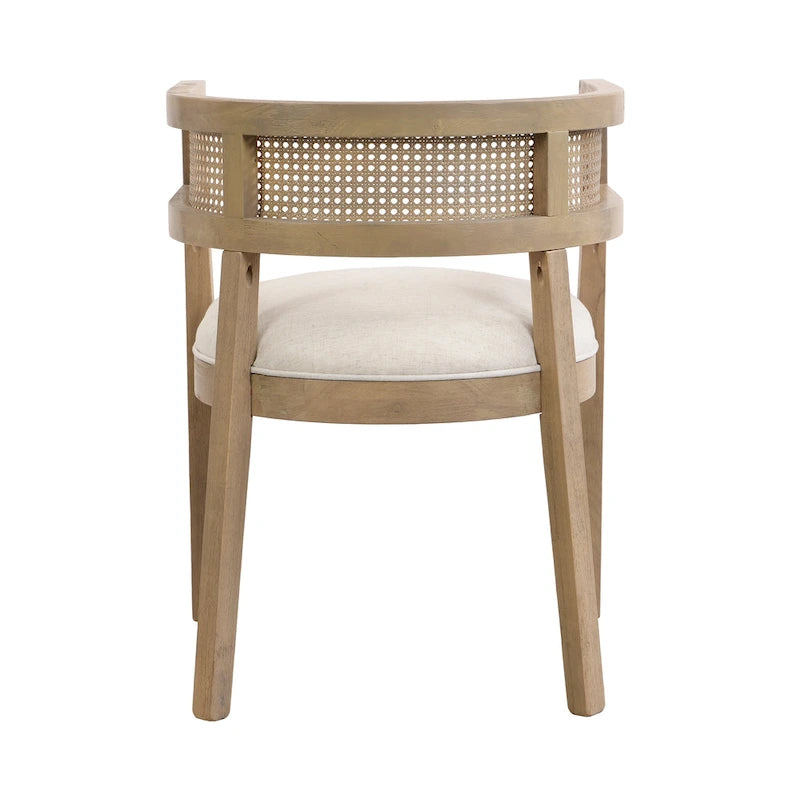 Chaises de salle à manger Halea Farmhouse en bois d'hévéa avec dossier en cannage (lot de 2) par Christopher Knight Home
