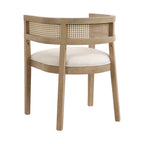 Chaises de salle à manger Halea Farmhouse en bois d'hévéa avec dossier en cannage (lot de 2) par Christopher Knight Home