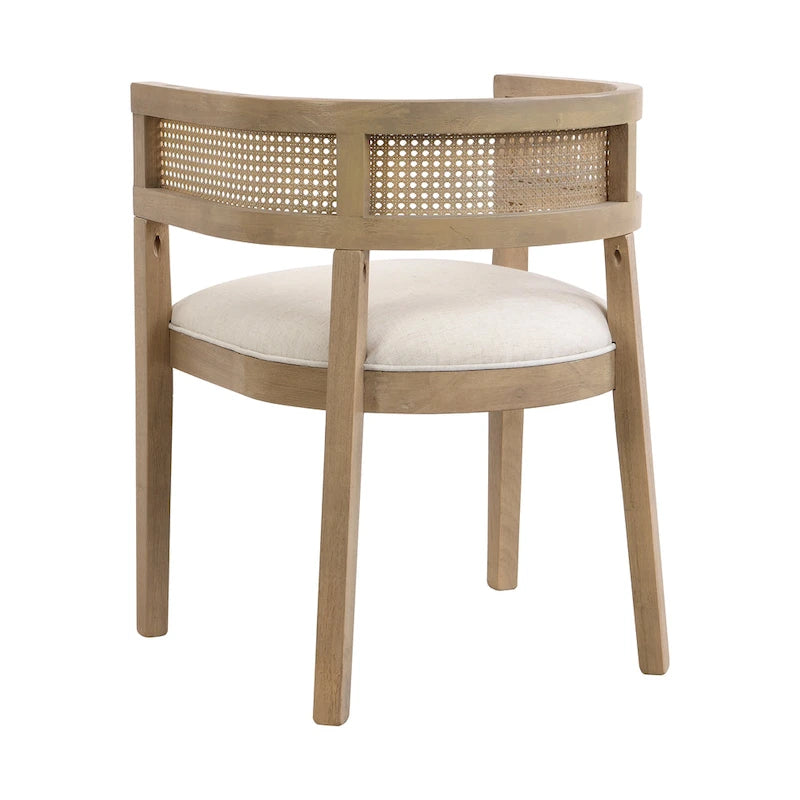 Chaises de salle à manger Halea Farmhouse en bois d'hévéa avec dossier en cannage (lot de 2) par Christopher Knight Home