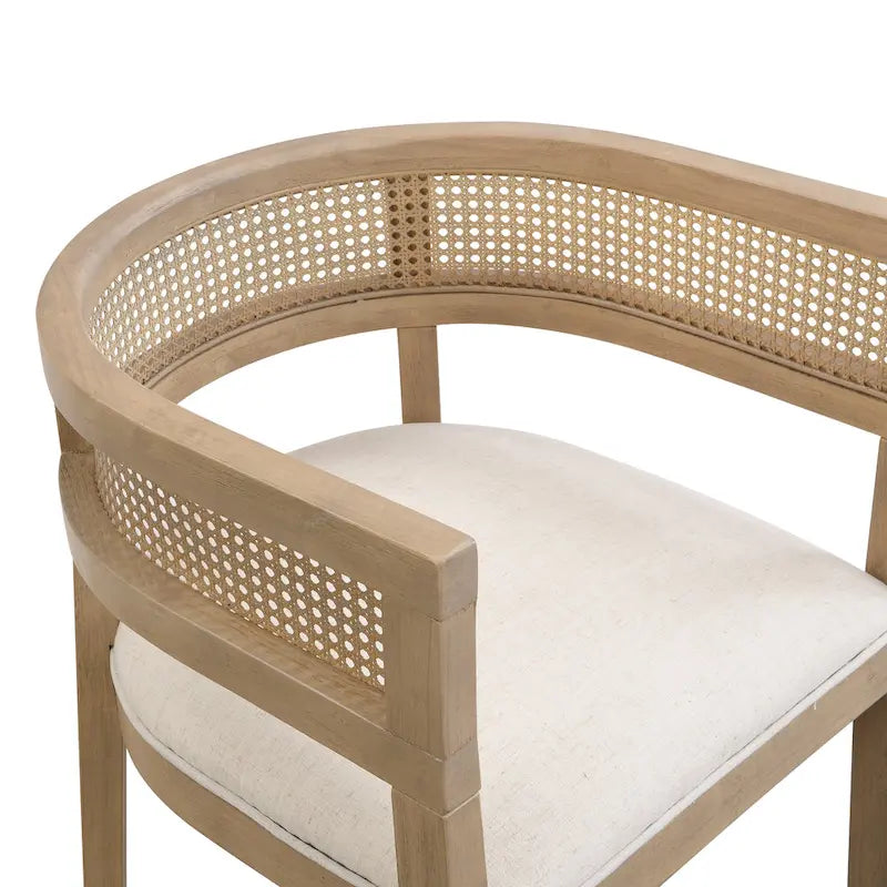 Chaises de salle à manger Halea Farmhouse en bois d'hévéa avec dossier en cannage (lot de 2) par Christopher Knight Home