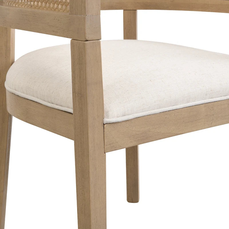 Chaises de salle à manger Halea Farmhouse en bois d'hévéa avec dossier en cannage (lot de 2) par Christopher Knight Home