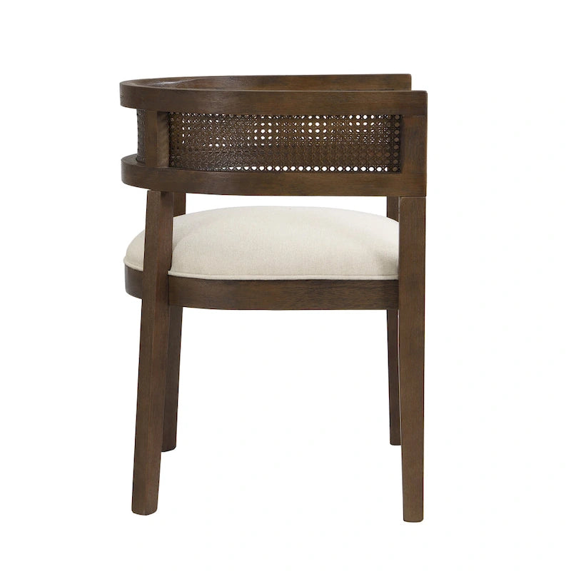 Chaises de salle à manger Halea Farmhouse en bois d'hévéa avec dossier en cannage (lot de 2) par Christopher Knight Home