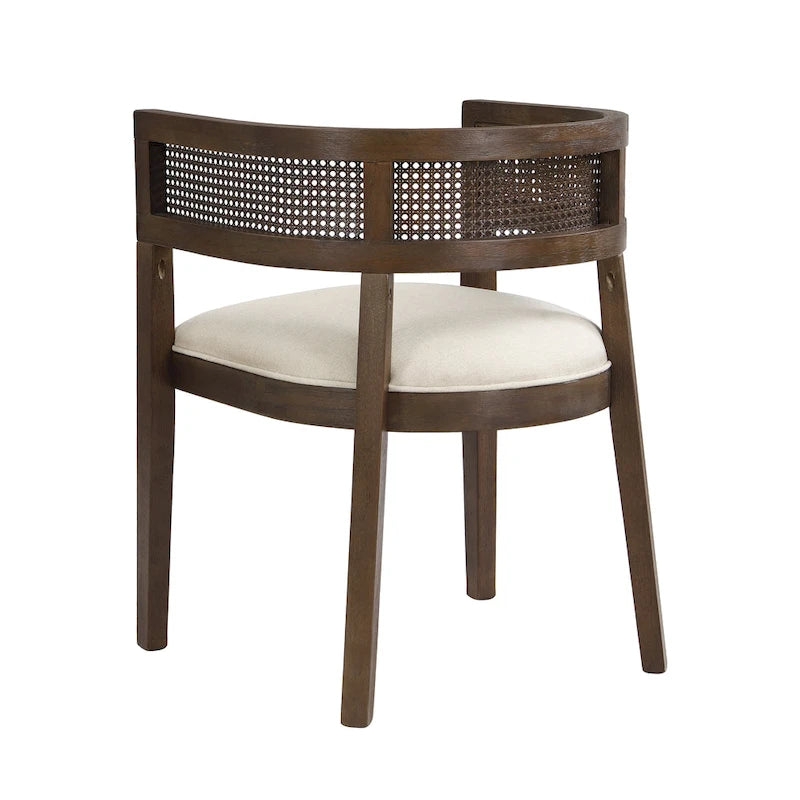 Chaises de salle à manger Halea Farmhouse en bois d'hévéa avec dossier en cannage (lot de 2) par Christopher Knight Home