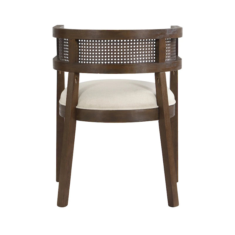 Chaises de salle à manger Halea Farmhouse en bois d'hévéa avec dossier en cannage (lot de 2) par Christopher Knight Home