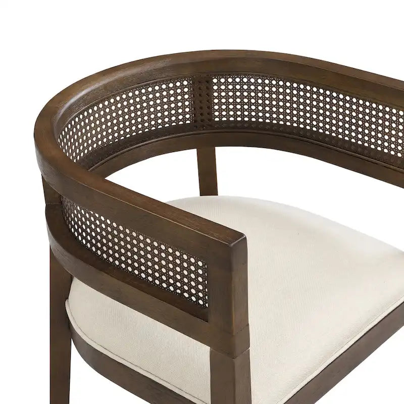 Chaises de salle à manger Halea Farmhouse en bois d'hévéa avec dossier en cannage (lot de 2) par Christopher Knight Home