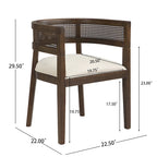Chaises de salle à manger Halea Farmhouse en bois d'hévéa avec dossier en cannage (lot de 2) par Christopher Knight Home