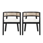 Chaises de salle à manger Halea Farmhouse en bois d'hévéa avec dossier en cannage (lot de 2) par Christopher Knight Home