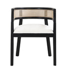 Chaises de salle à manger Halea Farmhouse en bois d'hévéa avec dossier en cannage (lot de 2) par Christopher Knight Home