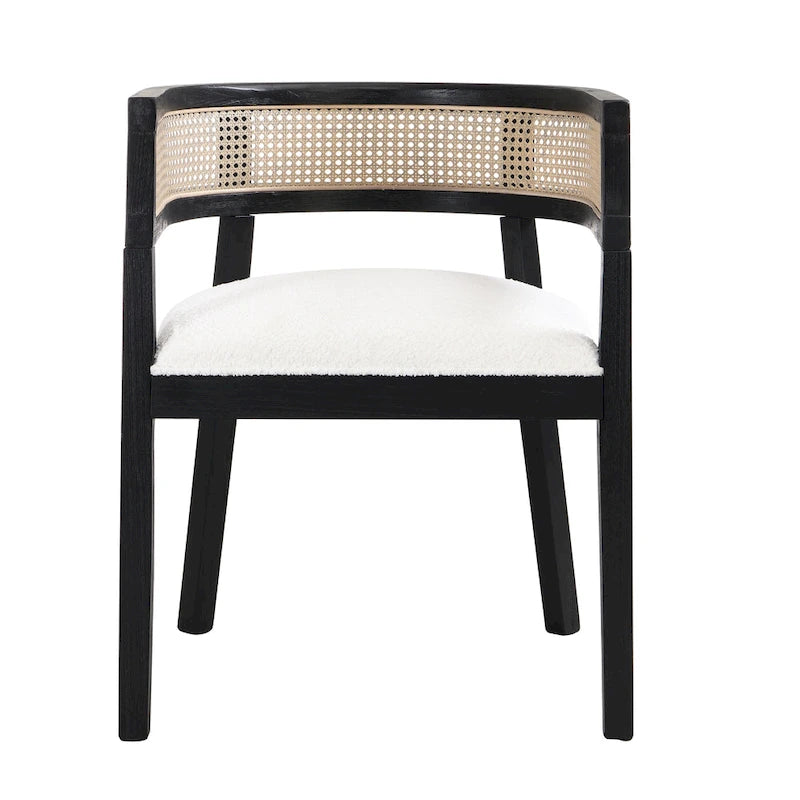 Chaises de salle à manger Halea Farmhouse en bois d'hévéa avec dossier en cannage (lot de 2) par Christopher Knight Home