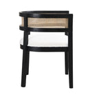 Chaises de salle à manger Halea Farmhouse en bois d'hévéa avec dossier en cannage (lot de 2) par Christopher Knight Home