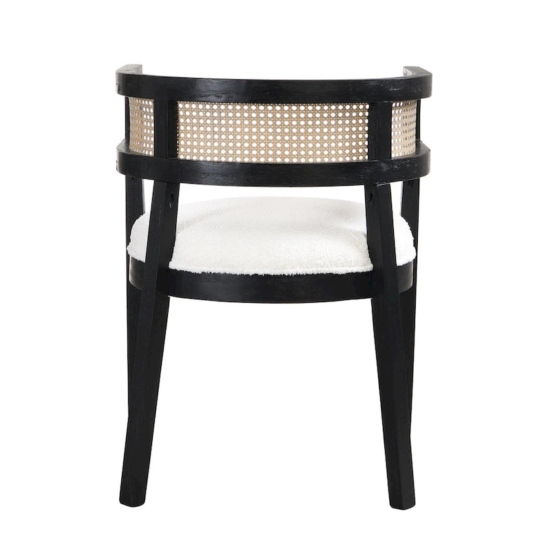 Chaises de salle à manger Halea Farmhouse en bois d'hévéa avec dossier en cannage (lot de 2) par Christopher Knight Home
