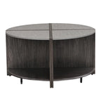 GDFStudio - Table Basse Ronde Industrielle Mason à 4 Pièces avec Rangement à 2 Niveaux