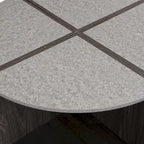 GDFStudio - Table Basse Ronde Industrielle Mason à 4 Pièces avec Rangement à 2 Niveaux