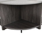 GDFStudio - Table Basse Ronde Industrielle Mason à 4 Pièces avec Rangement à 2 Niveaux