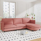 Christopher Knight Home - Canapé spacieux Benjamin 3 places en forme de L avec pouf mobile et poches de rangement