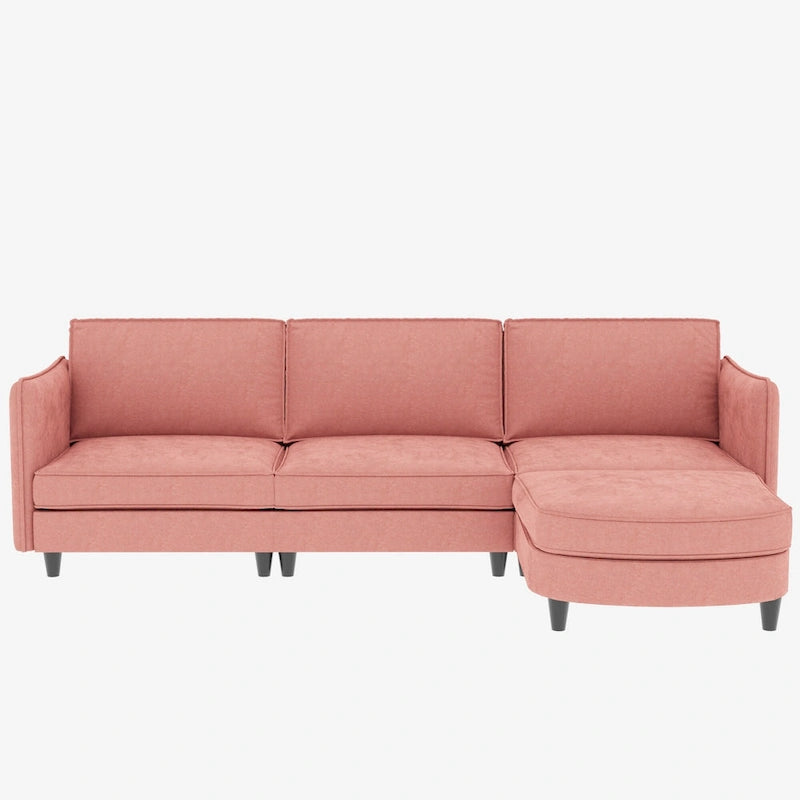 Christopher Knight Home - Canapé spacieux Benjamin 3 places en forme de L avec pouf mobile et poches de rangement