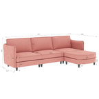 Christopher Knight Home - Canapé spacieux Benjamin 3 places en forme de L avec pouf mobile et poches de rangement