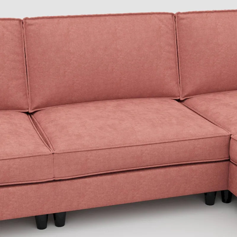 Christopher Knight Home - Canapé spacieux Benjamin 3 places en forme de L avec pouf mobile et poches de rangement