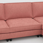 Christopher Knight Home - Canapé spacieux Benjamin 3 places en forme de L avec pouf mobile et poches de rangement