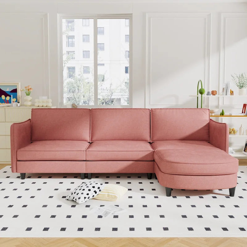 Christopher Knight Home - Canapé spacieux Benjamin 3 places en forme de L avec pouf mobile et poches de rangement