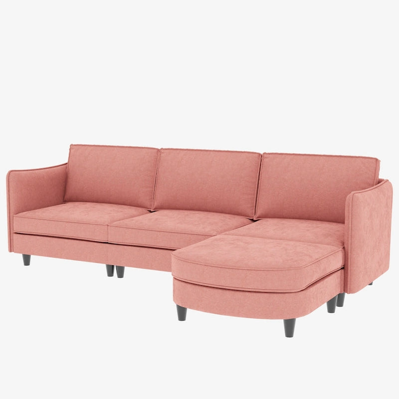 Christopher Knight Home - Canapé spacieux Benjamin 3 places en forme de L avec pouf mobile et poches de rangement