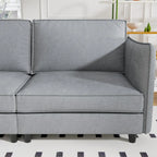 Christopher Knight Home - Canapé spacieux Benjamin 3 places en forme de L avec pouf mobile et poches de rangement