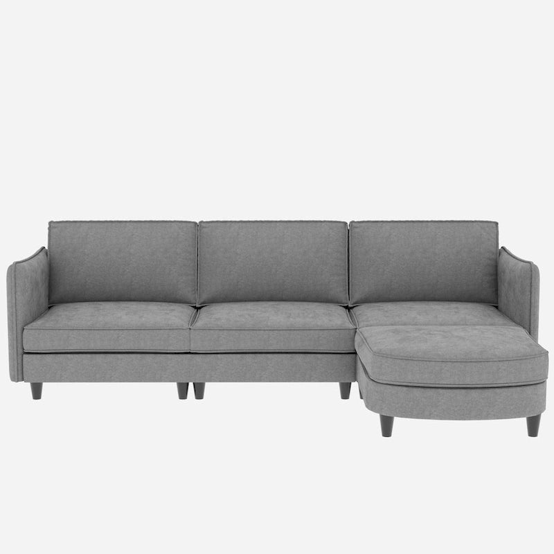 Christopher Knight Home - Canapé spacieux Benjamin 3 places en forme de L avec pouf mobile et poches de rangement